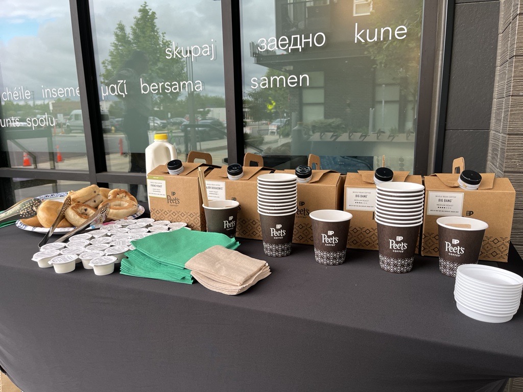 Better Together: How Corporate Partnerships Impact Hopelink's Work 2 Corporate partner Peet's coffee at a Hopelink housing site in Redmond
